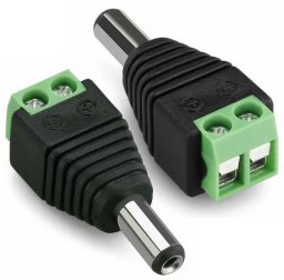 ROSFIX WTYK MĘSKI CCTV 5,5MM / 2,1MM NAPIĘCIE 30V DC 2 AMPERY ZŁĄCZE SRUBY