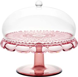 Guzzini VANITY Taca do ciasta z nóżką i pokrywą Flamingo pink