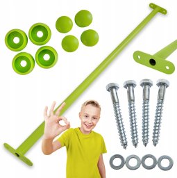 4iQ Group Drążek Metalowy na Plac zabaw Limonkowy Długi 125 cm do podciągania