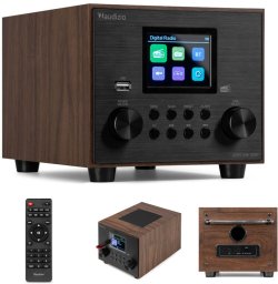 Radioodtwarzacz Audizio Radio Vieste DAB+ FM z subwooferem, ciemne drewno one size
