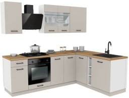 MEBLE KUCHENNE ZESTAW VARIO Z1 240x180CM KASZMIR BLAT DĄB EVOKE BEZ AGD