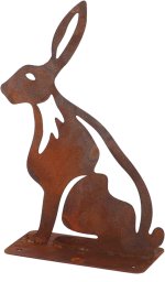 DECORATION HARE RUST 19.3X10X27CM