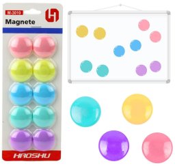 Zestaw Magnesów Do Tablicy Magnetycznej Kolorowe 10szt 3cm LEAN