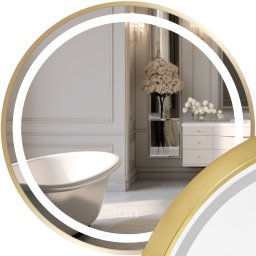 LUSTRO ŚCIENNE LED 70cm MMJ Złote