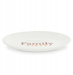Hobby Talerzyk, dla kota, bia�y, nadruk Family First, ceramiczny 18x15cm