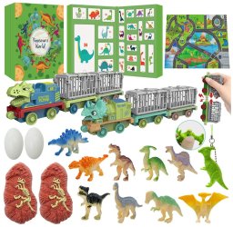 Kalendarz adwentowy LeanToys Dinozaury Figurki Akcesoria