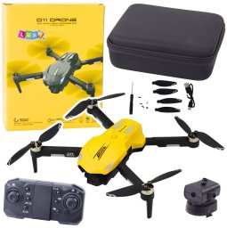 Dron D11 Zdalnie Sterowany Kamera HD WIFI Sterowanie Gestami Pilot Żółty