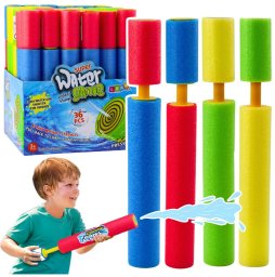 LeanToys Broń Piankowa Na Wodę Pompka Tuba Wodna Kolorowa 30cm Mix