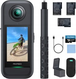 Zestaw AKASO Kamera sportowa z akcesoriami 360 5,7 K 72 MP 256 GB