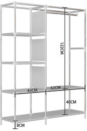 Szafa materiałowa tekstylna na ubrania składana 105x170x45 garderoba regał