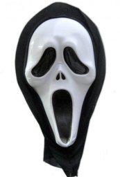 zakupytv.net BM5 MASKA KRZYK KRZYKU BIAŁA Z KAPTUREM na HALLOWEEN