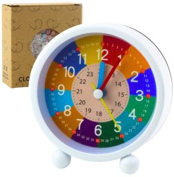 LeanToys Zegar Budzik Dziecięcy Edukacyjny Kwarcowy Minuty Sekundy Kolorowy 9cm LEAN Toys