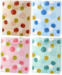 Torba Prezentowa Wzór Złote Kropki Pastelowa 32 × 26 × 10 cm