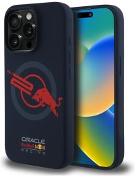 Red Bull ETUI RED BULL HC SILICONE ORBR20 LOGO RED LINING DO IPHONE 15 PRO MAGSAFE GRANATOWY