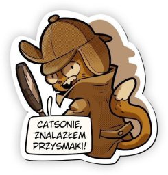 Magnes na lodówkę Sherlock Koci Detektyw
