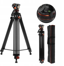 Profesjonalny Statyw Filmowy do Filmowania VIDEO Głowica Olejowa K&F 192cm / KF09.147