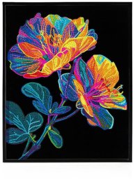 DIAMOND DOTZ ADULTS FLOCKED NEON FLORAL