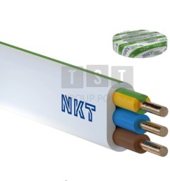 172152002C0120 Przewód NKT instal PLUS YDYp 3x2,5 żo biały 450/750 /120m/