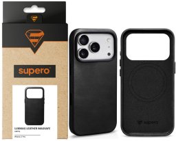 SUPERO Etui Supero Luxmag Leather Magsafe do iPhone 17 Pro, czarne