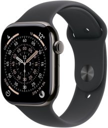 Smartwatch Apple Watch 11 GPS 42mm Jet Black Alu Sport Band S/M Czarny (MEQT4MP-A)