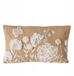 Boltze Home Poduszka dekoracyjna wyszywana MARIELLE w kwiatki, 49 x 29,3 cm