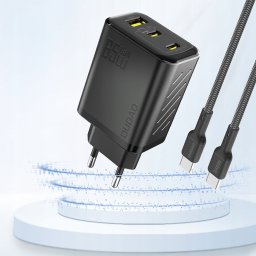 Ładowarka sieciowa Dudao A29 65W GaN 2 x USB-C + 1 x USB-A - czarna