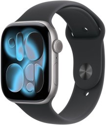 Smartwatch Apple Watch 11 GPS 46mm Space Grey Alu Sport Band S/M Czarny  (MEV04ZR/A)