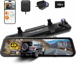 WOLFBOX G900 PRO lustrzana kamera samochodowa 12'' 128 GB WiFi 5,8GHz