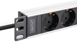 DIGIT 1U Alu PDU, rackmount, 9x Safety outlet 16A, 230VAC, 50/60Hz, IEC C20 plug