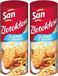 San Złotokłose Ciastka owsiane z kokosem 188 g x 2 sztuk