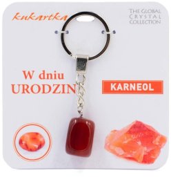 Breloczek KUKARTKA Brelok W dniu urodzin karneol