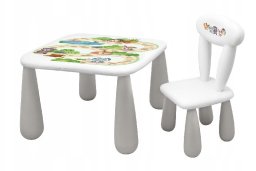 SET LUNA LEŚNA FERAJNA STOLIK DLA DZIECI + KRZESEŁKO BIAŁO/SZARY 5903067008482