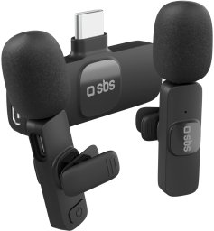 Mikrofon SBS Mikrofony krawatowe SBS z odbiornikiem USB-C 2szt. - czarne