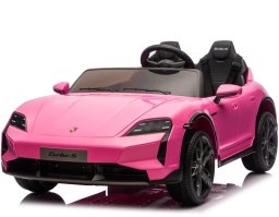 Porsche Taycan Turbo S Różowy 24V Licencjonowany Pojazd Elektryczny 2x90W EDUKAMP