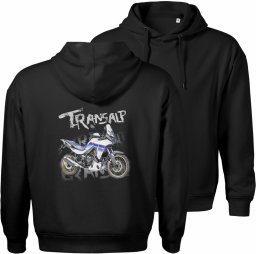 Topslang Bluza z kapturem motocyklowa z motocyklem na motor Honda Transalp 750 XL męska czarna XXL