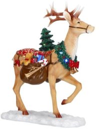 Dekoracja świąteczna KMTP Jeleń z prezentami i choinką LED 38,3cm / Merry Moments