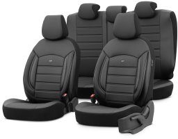 AMiO Komplet pokrowców na fotele samochodowe otom inspire 3501 black eco-leather* 3-zip