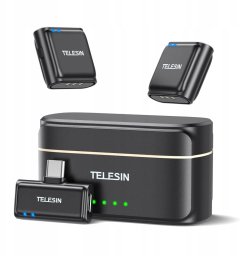 Mikrofon Telesin Mikrofon bezprzewodowy krawatowy + powerbank do telefonów (USB-C)
