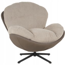 Mebel Elite Fotel wypoczynkowy Milo taupe velvet 3D obrotowy stylowy do salonu