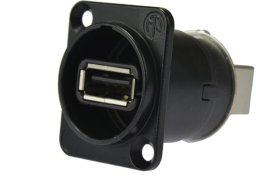 Adapter USB Neutrik NAUSB-W-B USB-A - USB-B Czarny  (NAUSB-W-B)
