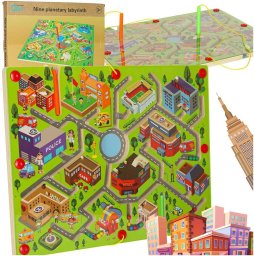 Eddy Toys Gra labirynt magnetyczna planszowa drewniana do podróży duże miasto 2 graczy Kik Sp. z o. o. Sp. k.