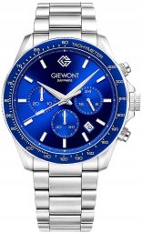 Zegarek Giewont Zegarek Męski Chronograph Sapphire Srebrno Niebieski GW3520-B3