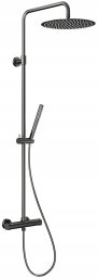 Zestaw prysznicowy KFA 5736-921-61 / MOZA / DESZCZOWNIA WANNOWA Z DŁUŻSZYM DRĄŻKIEM, Z BATERIĄ NATRYSKOWĄ TERMOSTATYCZNĄ, GUN METAL GREY PVD