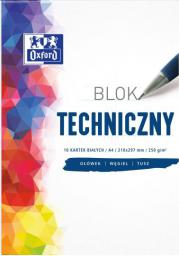 Oxford Blok techniczny A4 10k biały 