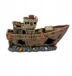 Terra Natura Aqua Dekoracja akwarystyczna wrak statku duży 29cm