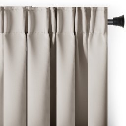 Zasłona blackout 90% na taśmie z szarfą 200x175 cm j. beżowa Restilo
