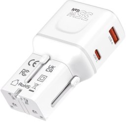 Mobile Origin 35W Travel Adapter, EU/US/UK/AU PW25, white