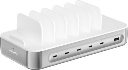 Ładowarka 4smarts Stacja ładująca 4smarts Team 100W 5xUSB-C z zestawem 6 kabli srebrny