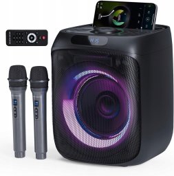 Głośnik AMT Zestaw Karaoke 400W Głośnik Bluetooth + 2 Mikrofony Bezprzewodowe LED