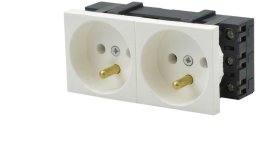 Javel Gniazdo M45 2x 2P+Z bez blokady biały JL-01-G23-1